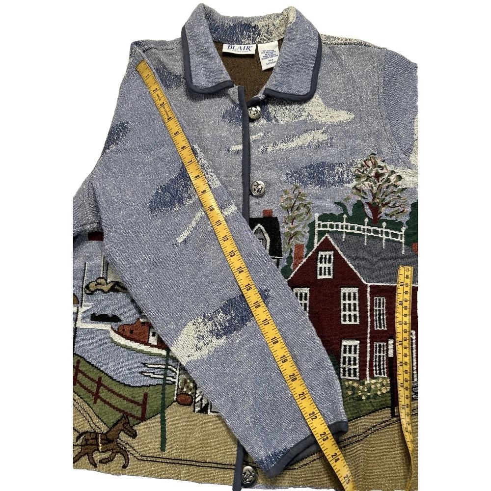 Blair Art-to-Wear Tapestry East Coast Seaside Beach Coat Jacket Nautical XL EC - Picture 11 of 15